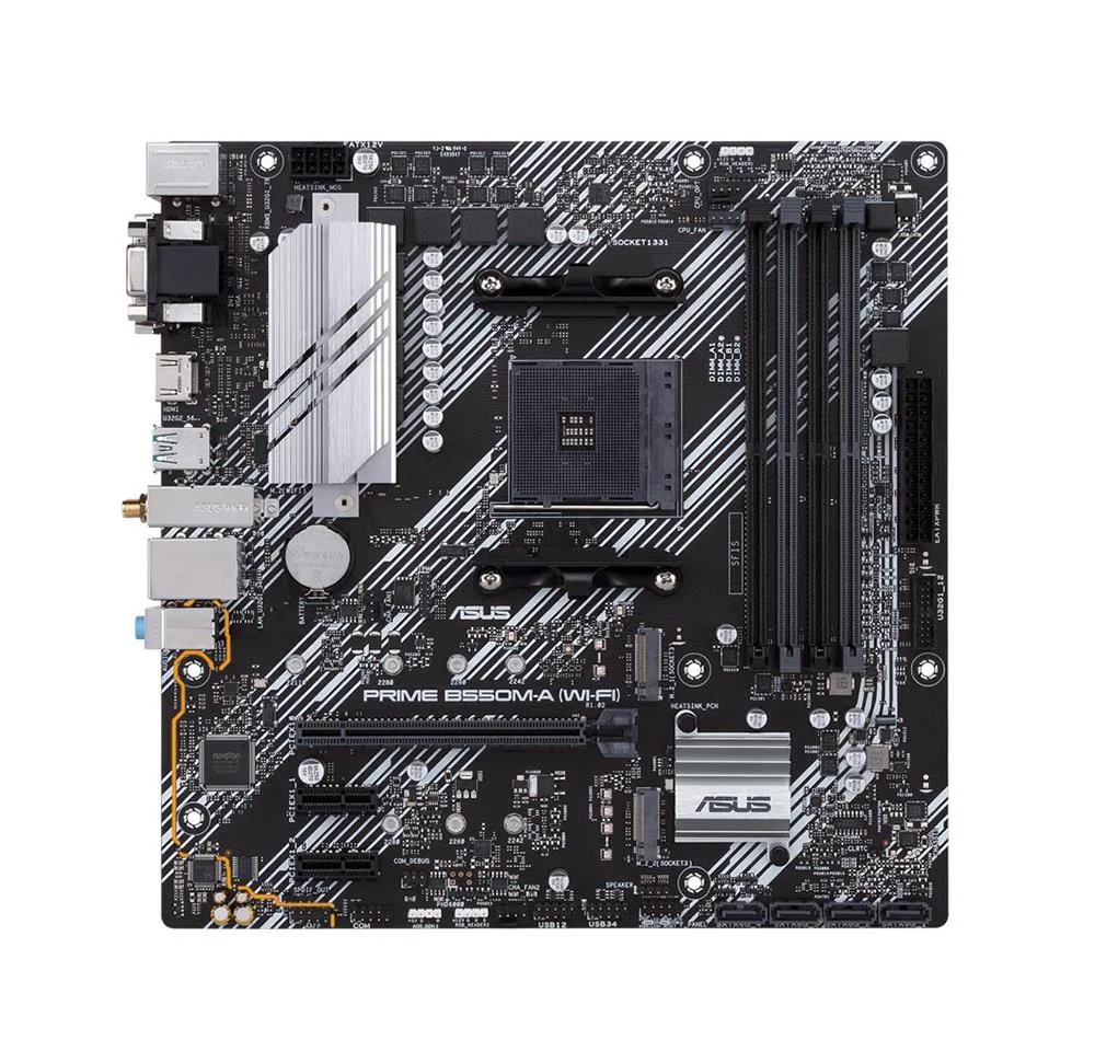 90MB14D0-M0EAY0 - Asus Prime B550M-A (WI-FI) Desktop Motherboard AMD B550 Chipset Socket AM4