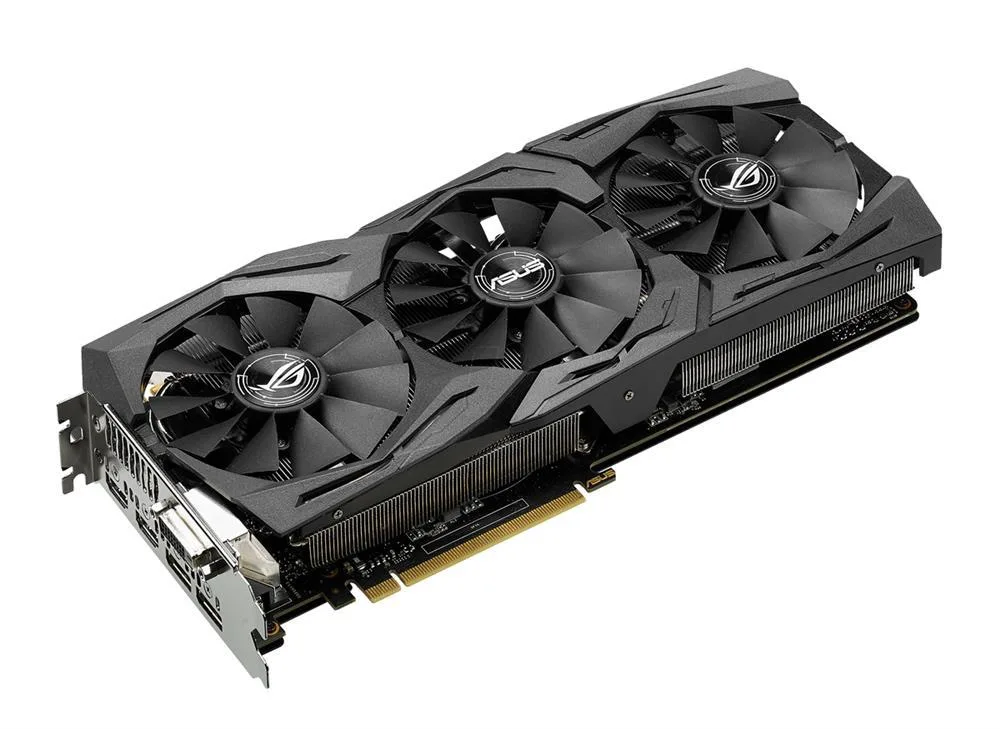 90YV09M2-M0NM00 - ASUS ROG STRIX-GTX1080-A8G-GAMING GeForce GTX 1080 Graphic Card 1695MHz Core 1835MHz Boost Clock 8GB GDDR5X PCI Express 3.0 Dual Slot Space Required