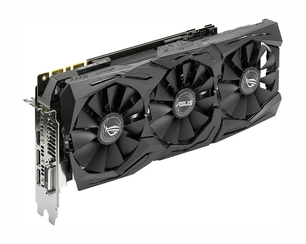 90YV0AM1-M0NM00 - ASUS ROG STRIX-GTX1080TI-11G-GAMING GeForce GTX 1080 Ti Graphic Card 1518MHz Core 1632MHz Boost Clock 11GB GDDR5X PCI Express 3.0 Triple Slot Space Required