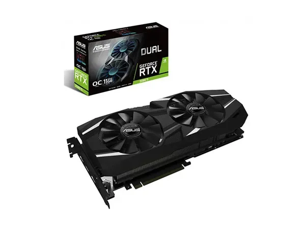 90YV0C41-M0NM00 - ASUS Dual DUAL-RTX2080TI-O11G GeForce RTX 2080 Ti Graphic Card 1350MHz Core 1545MHz Boost Clock 11GB GDDR6 PCI Express 3.0 Triple Slot Space Required