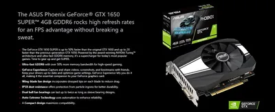 90YV0E41-M0NA00 - Asus Phoenix PH-GTX1650S-4G GeForce GTX 1650 SUPER Graphic Card 4GB GDDR6