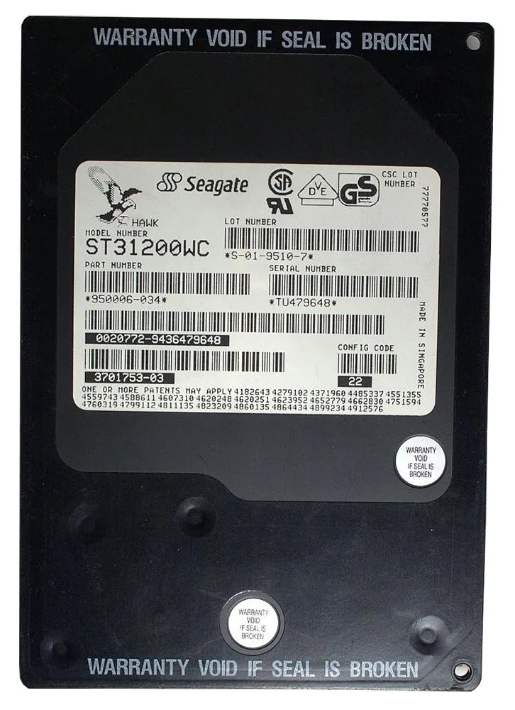 950006-034 - Seagate Hawk 1.25GB 5400RPM SCSI 80-Pin 256KB Cache (CE) 3.5-inch Hard Drive