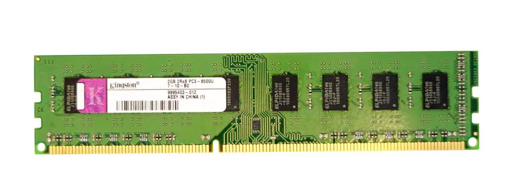 9995403-012 - Kingston 4GB Kit (2 X 2GB) PC3-8500 DDR3-1066MHz non-ECC Unbuffered CL7 UDIMM Dual-Rank Memory