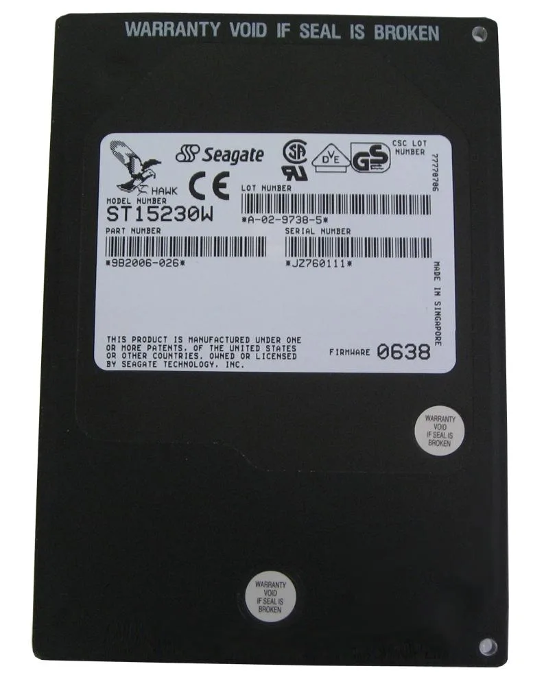9B2006-026 - Seagate 4GB 5400RPM Ultra SCSI 3.5-inch Hard Drive