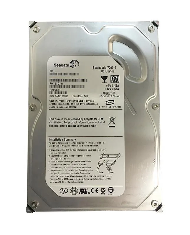 9BD111-510 - Seagate BarraCuda 7200.9 80GB 7200RPM SATA 3Gb/s 2MB Cache (CE) 3.5-inch Hard Drive