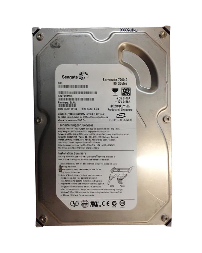 9BD131-760 - Seagate 80GB 7200RPM SATA 3Gb/s 8MB Cache 3.5-inch Hard Drive