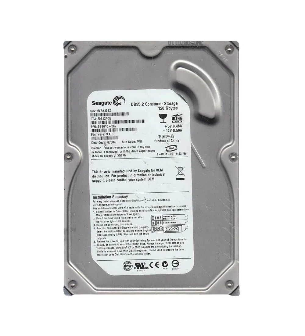 9BE01C-262 - Seagate DB35 Series 120GB 7200RPM IDE Ultra ATA/100 (ATA-6) 2MB Cache 3.5-inch Hard Drive