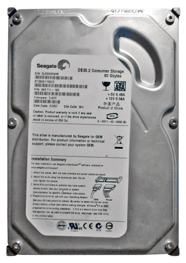 9BE111-160 - Seagate DB35 7200.2 80GB 7200RPM SATA 3Gb/s 2MB Cache 3.5-inch Hard Drive
