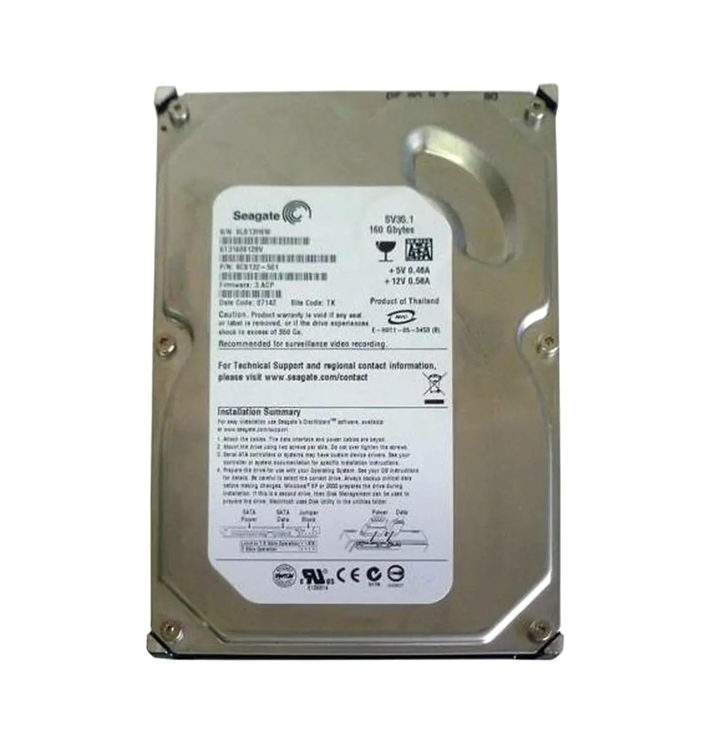 9CS132-501 - Seagate 160GB 7200RPM SATA 3Gb/s 3.5-inch Hard Drive