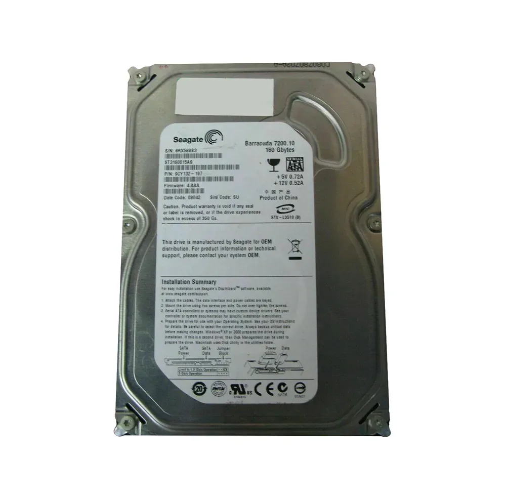9CY132-197 - Seagate BarraCuda 7200.1 160GB 7200RPM SATA 3Gb/s 8MB Cache 3.5-inch Hard Drive