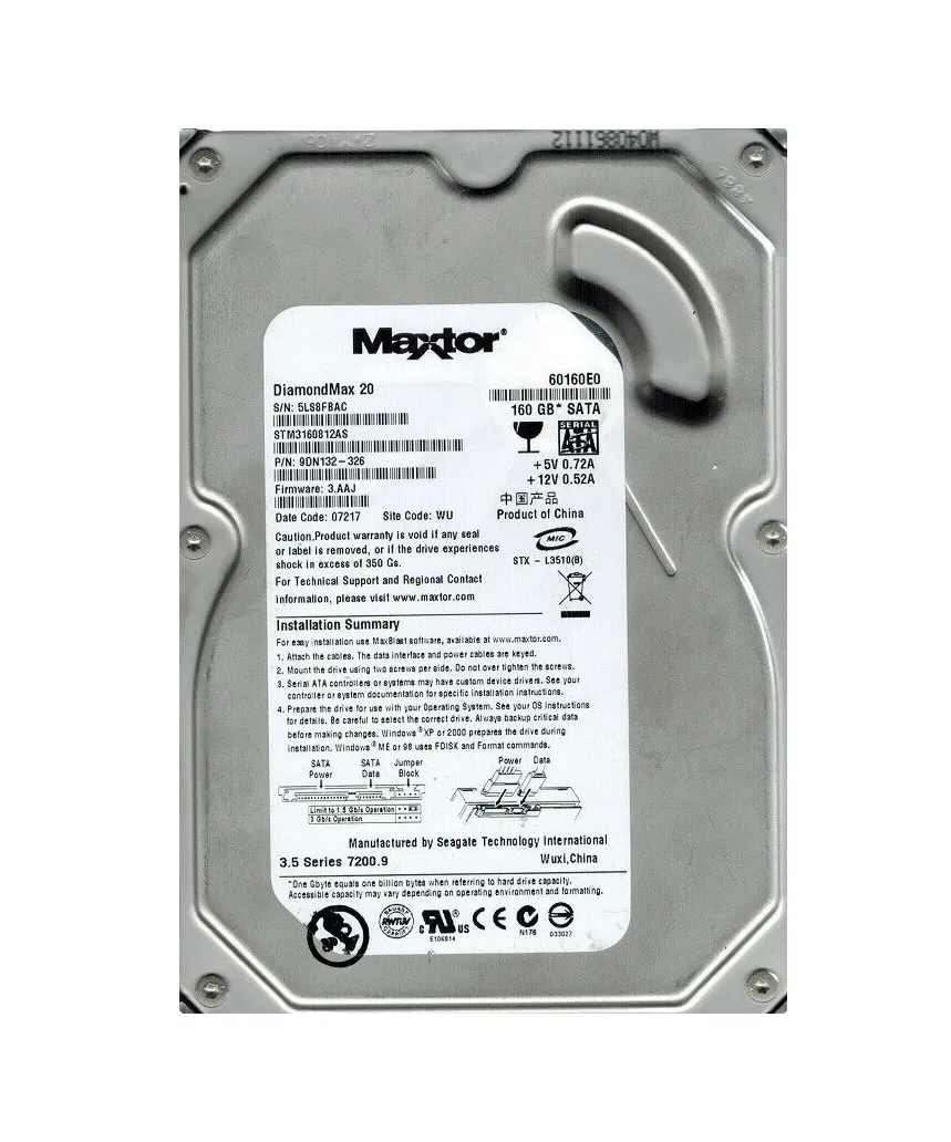 9DN132-326 - Seagate 160GB 7200RPM SATA 3Gb/s 3.5-inch Hard Drive