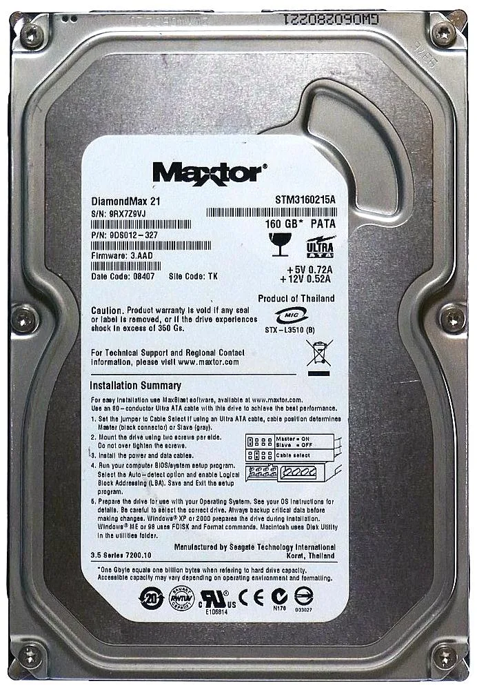 9DS012-327 - Seagate 160GB 7200RPM ATA-100 3.5-inch Hard Drive