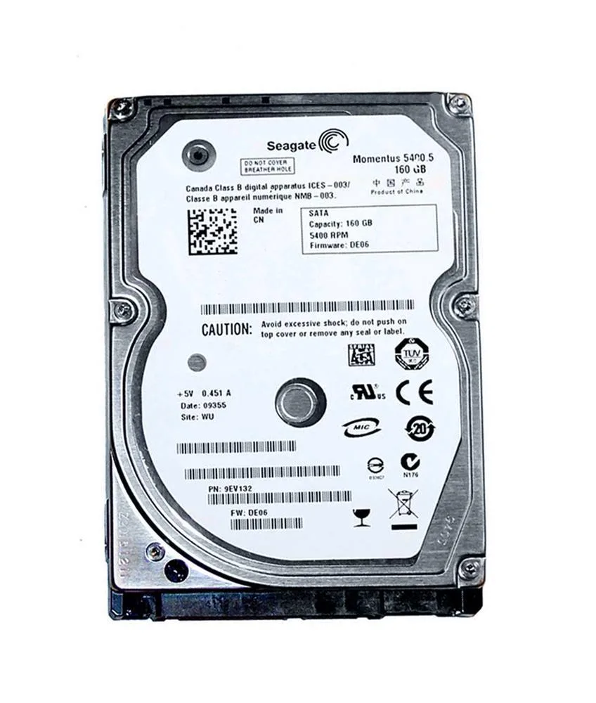 9EV132-150 - Seagate Momentus 5400.5 160GB 5400RPM SATA 3Gb/s 8MB Cache (CE) 2.5-inch Hard Drive