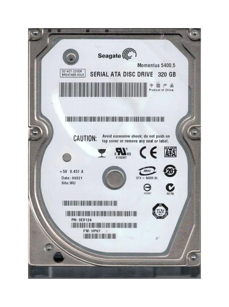 9EV134-285 - Seagate Momentus 5400.5 320GB 5400RPM SATA 3Gb/s 8MB Cache (CE) 2.5-inch Hard Drive