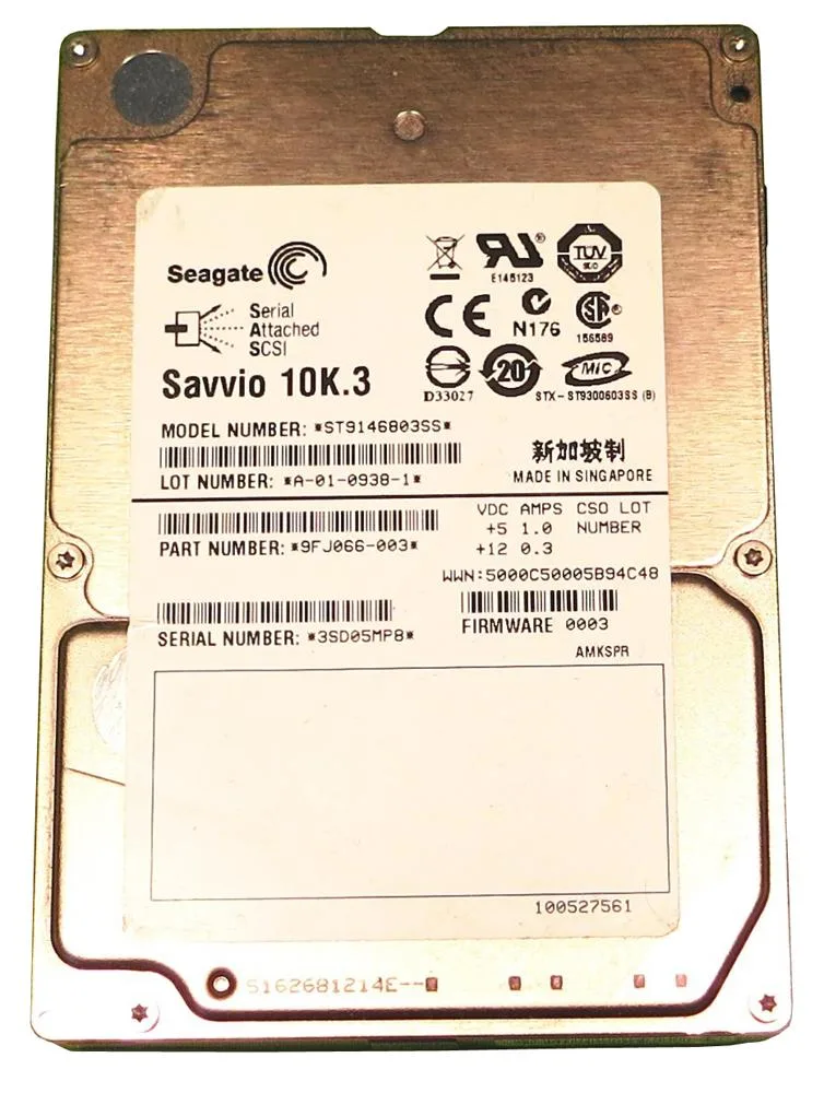 9FJ066-003 - Seagate Savvio 10K.3 146GB 10000RPM SAS 6Gb/s 16MB Cache (512e) 2.5-inch Hard Drive