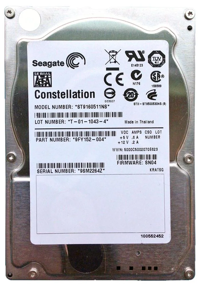 9FY152-004 - Seagate Constellation 7200 160GB 7200RPM SATA 3Gb/s 32MB Cache 2.5-inch Hard Drive