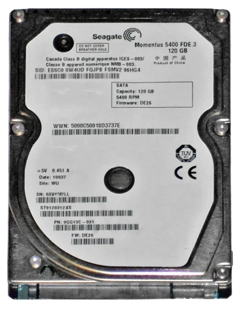 9GG13C-031 - Seagate 120GB 5400RPM SATA 3Gb/s 2.5-inch Hard Drive
