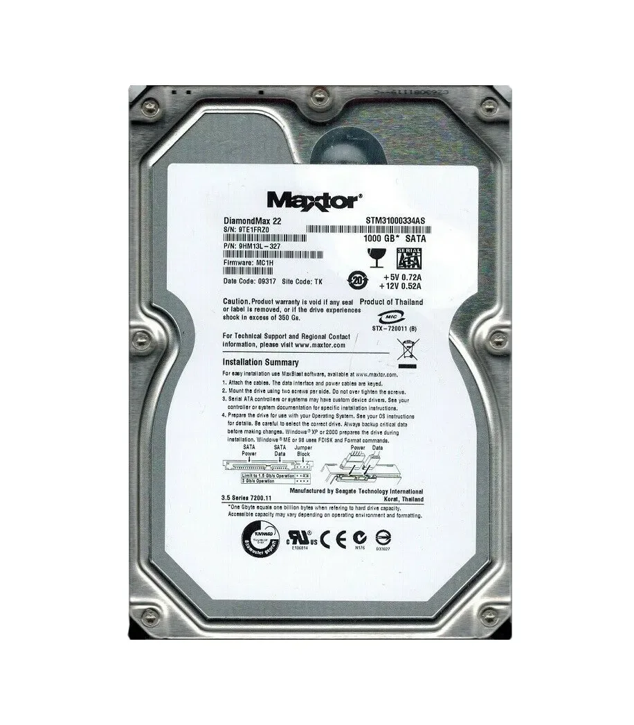 9HM13L-327 - Seagate 1TB 7200RPM SATA 3Gb/s 3.5-inch Hard Drive