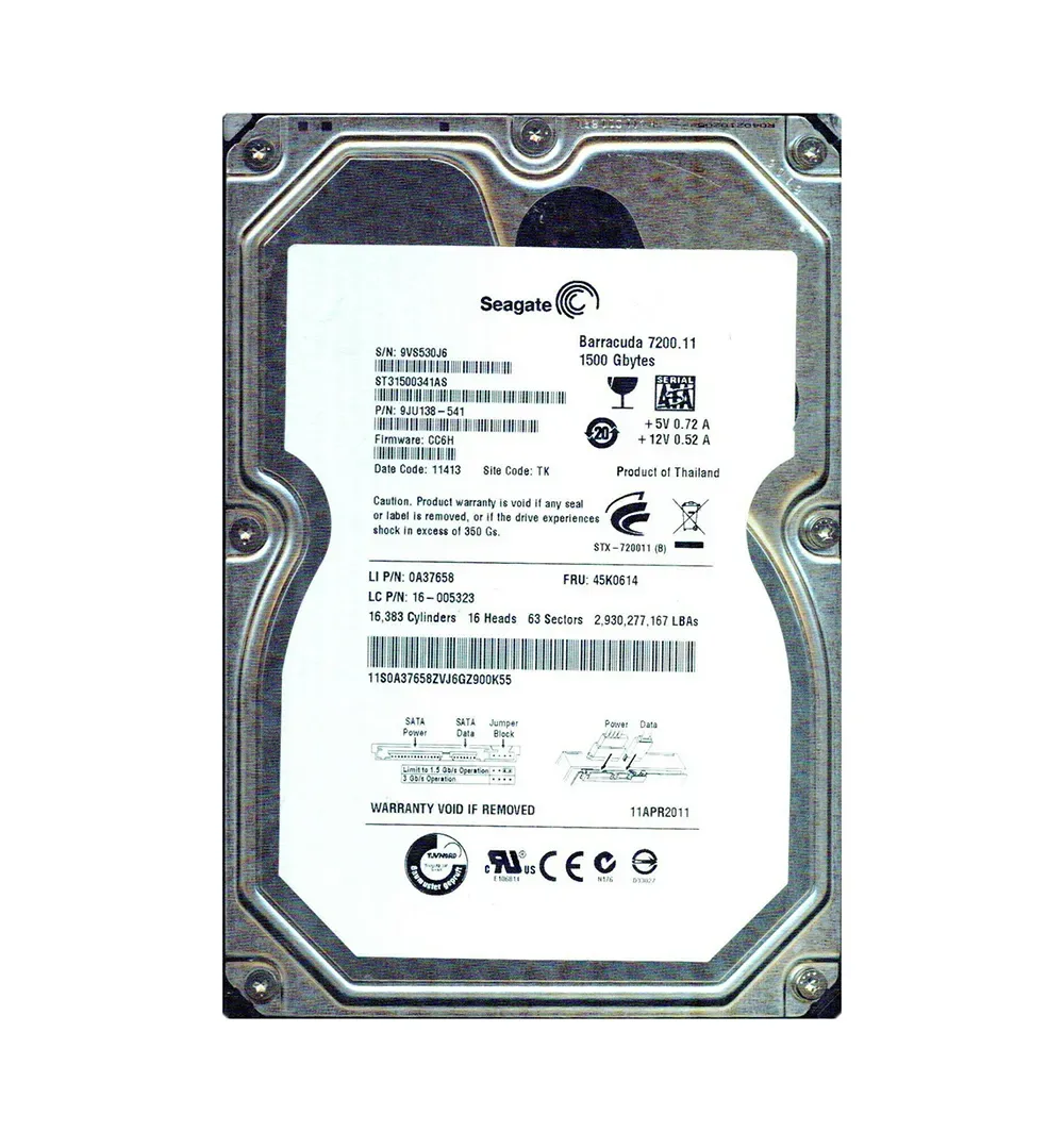 9JU138-541 - Seagate BarraCuda 7200.11 1.5TB 7200RPM SATA 3Gb/s 32MB Cache 3.5-inch Hard Drive
