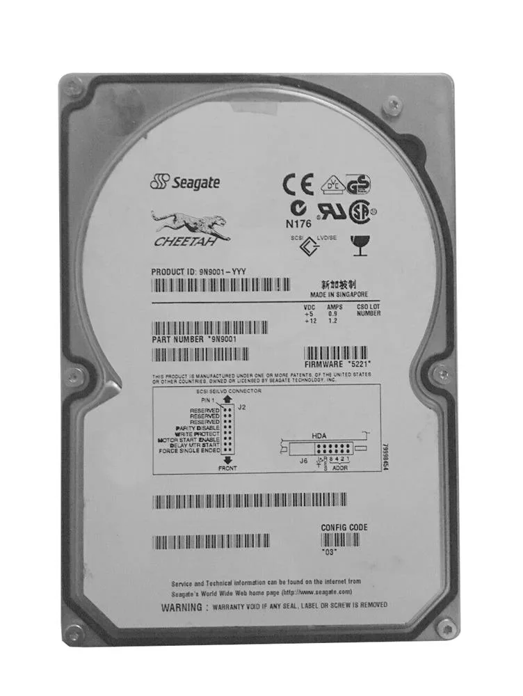 9N9001-001 - Seagate Cheetah 18XL 18.4GB 10000RPM Ultra160 SCSI 80-Pin 4MB Cache (CE) 3.5-inch Hard Drive