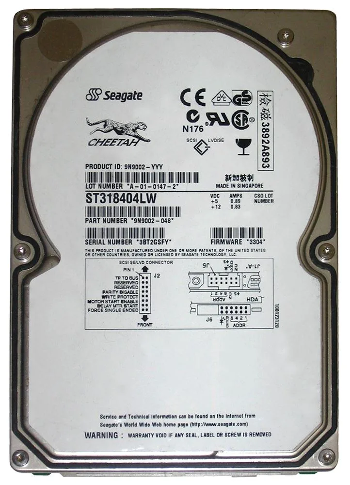 9N9002-048 - Seagate Cheetah 18XL 18.4GB 10000RPM Ultra160 SCSI 68-Pin 4MB Cache 3.5-inch Hard Drive