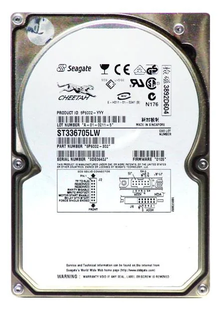 9P6002-302 - Seagate 36GB 10000RPM Ultra160 SCSI 3.5-inch Hard Drive