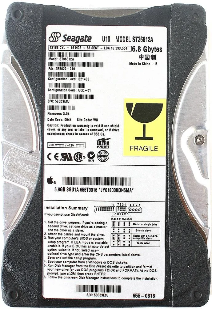 9R5022-040 - Seagate U10 6.8GB 5400RPM ATA-66 512KB Cache 3.5-inch Hard Drive