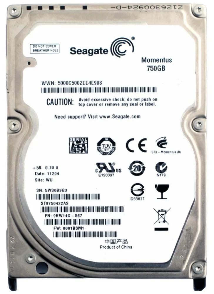 9RW14G-567 - Seagate 750GB 7200RPM SATA 3Gb/s 2.5-inch Hard Drive
