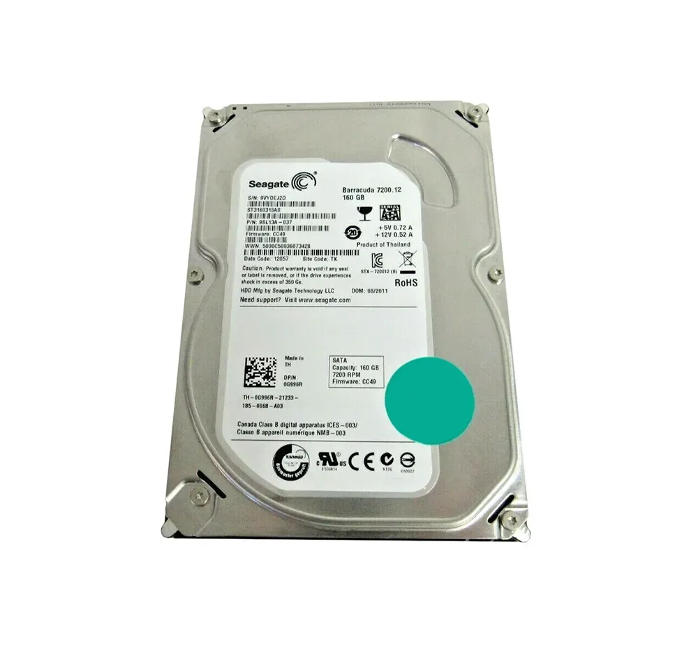 9SL13A-037 - Seagate BarraCuda 7200.12 160GB 7200RPM SATA 3Gb/s 8MB Cache 3.5-inch Hard Drive