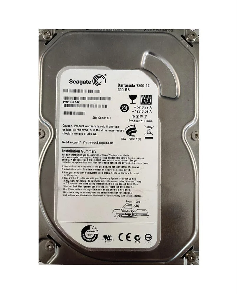 9SL142-916 - Seagate BarraCuda 7200.12 500GB 7200RPM SATA 3Gb/s 16MB Cache 3.5-inch Hard Drive