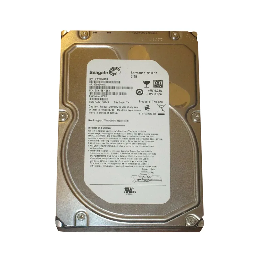 9SY158-568 - Seagate 2TB 7200RPM SATA 3Gb/s 3.5-inch Hard Drive