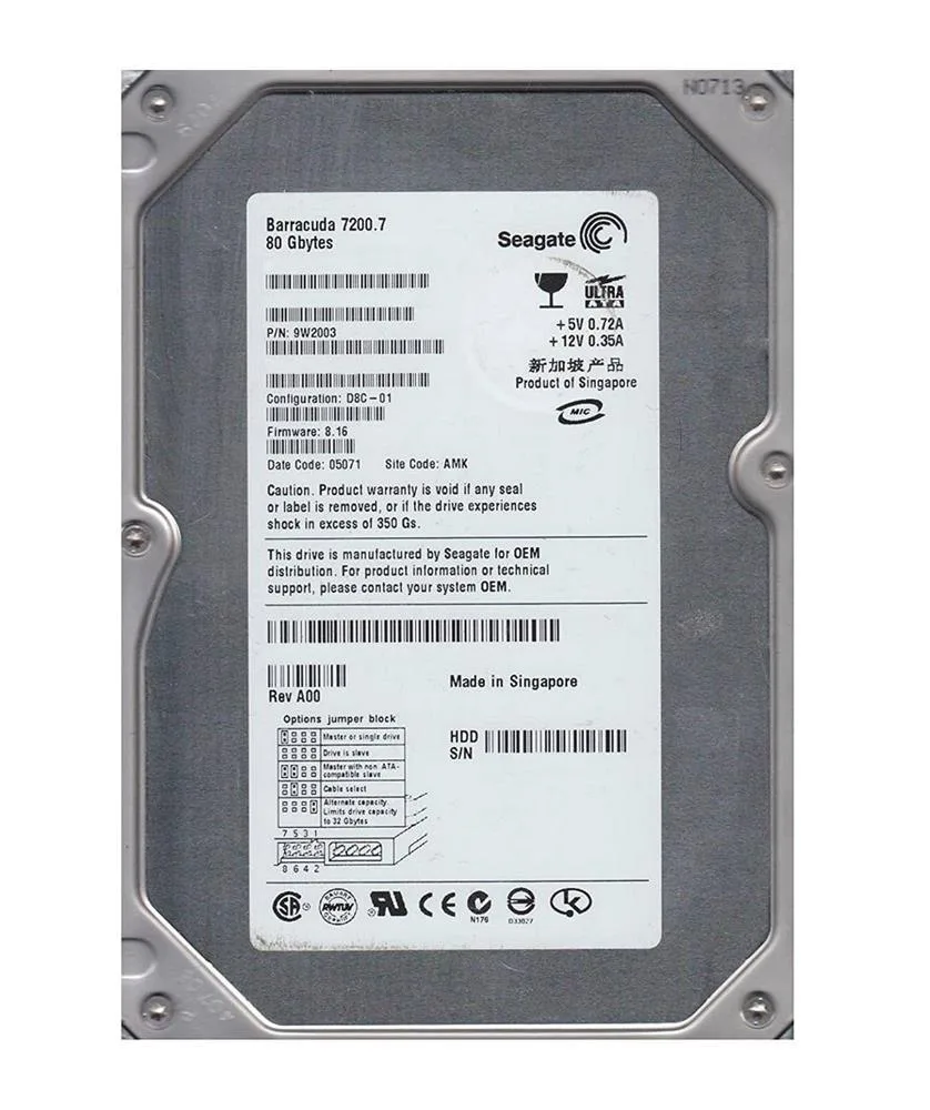 9W2003-306 - Seagate 80GB 7200RPM ATA-100 3.5-inch Hard Drive