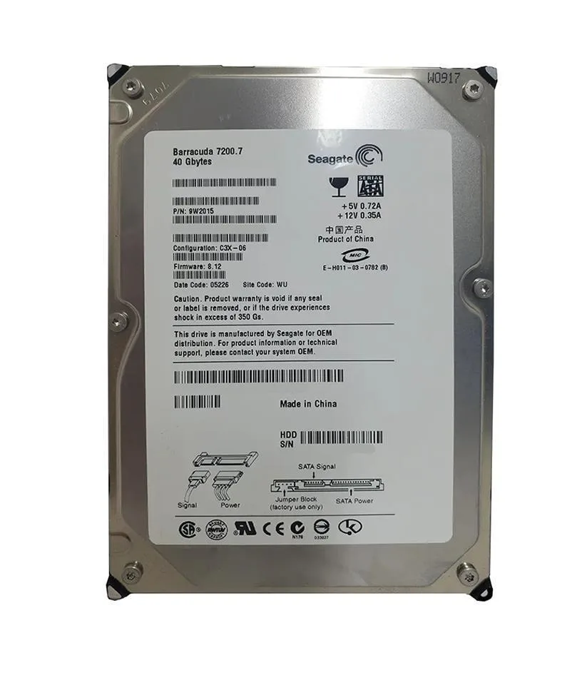 9W2015-131 - HP / Seagate BarraCuda 7200.7 40GB 7200RPM SATA 1.5Gb/s 2MB Cache 3.5-inch Hard Drive