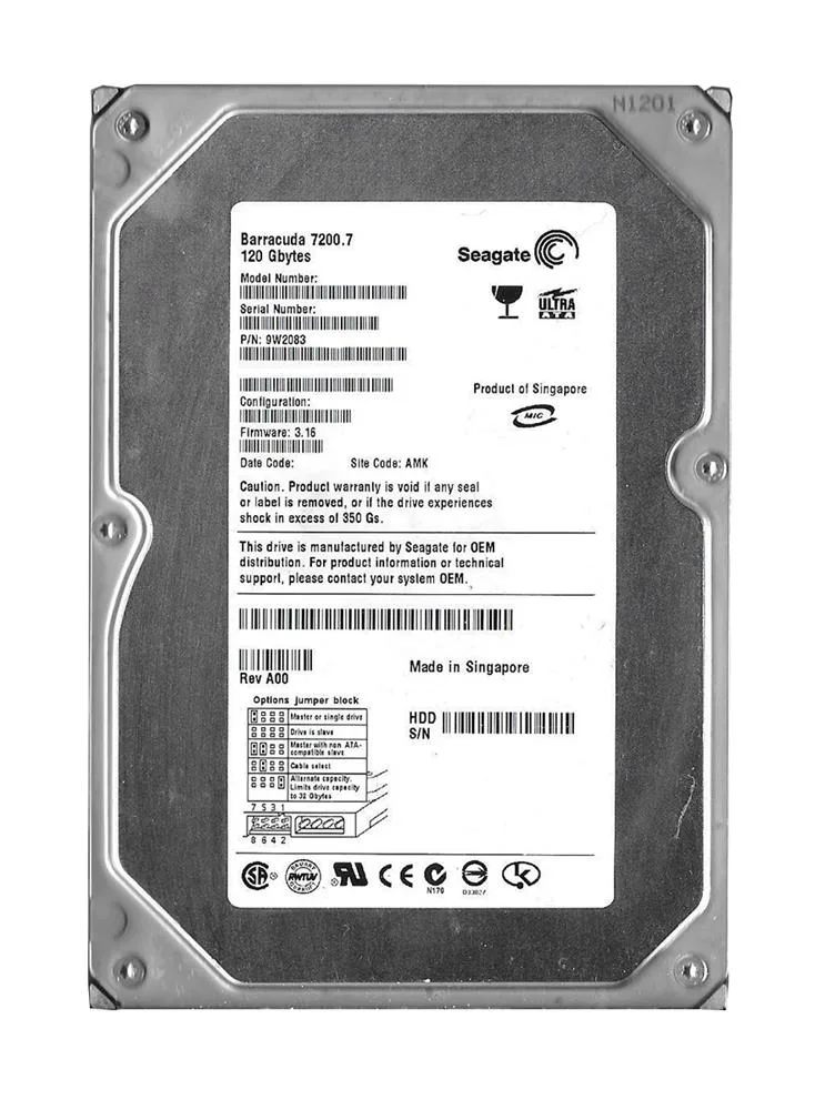 9W2083-001 - Seagate 120GB 7200RPM IDE Ultra ATA/100 (ATA-6) 8MB Cache 3.5-inch Hard Drive