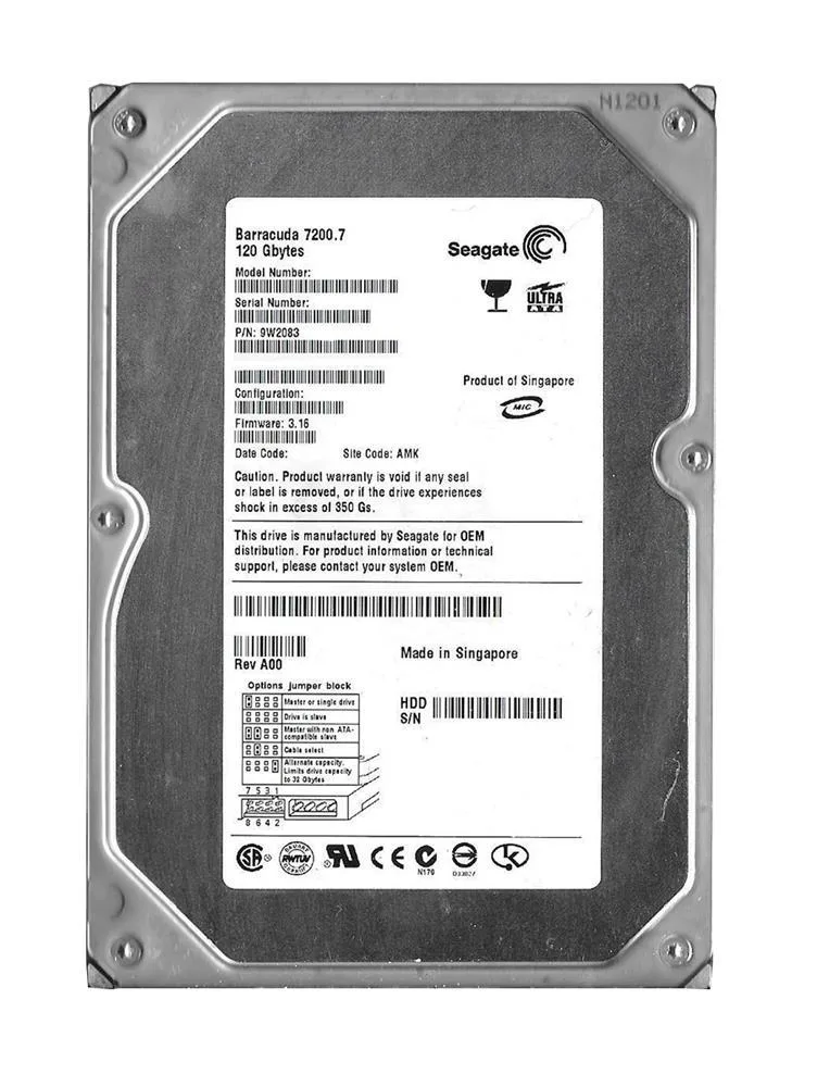 9W2083-030 - Seagate 120GB 7200RPM IDE Ultra ATA/100 (ATA-6) 8MB Cache 3.5-inch Hard Drive