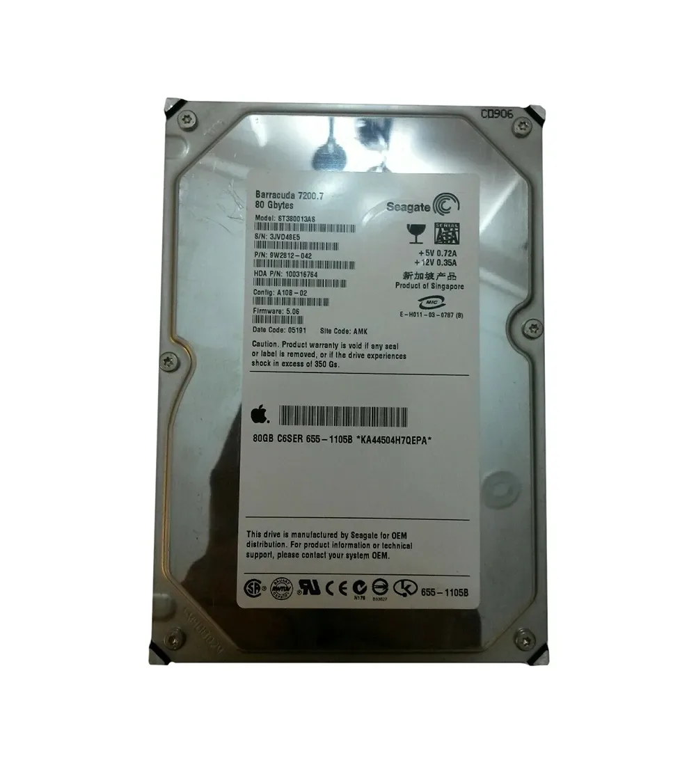 9W2812-042 - Seagate BarraCuda 7200.7 80GB 7200RPM SATA 1.5Gb/s 8MB Cache (CE) 3.5-inch Hard Drive