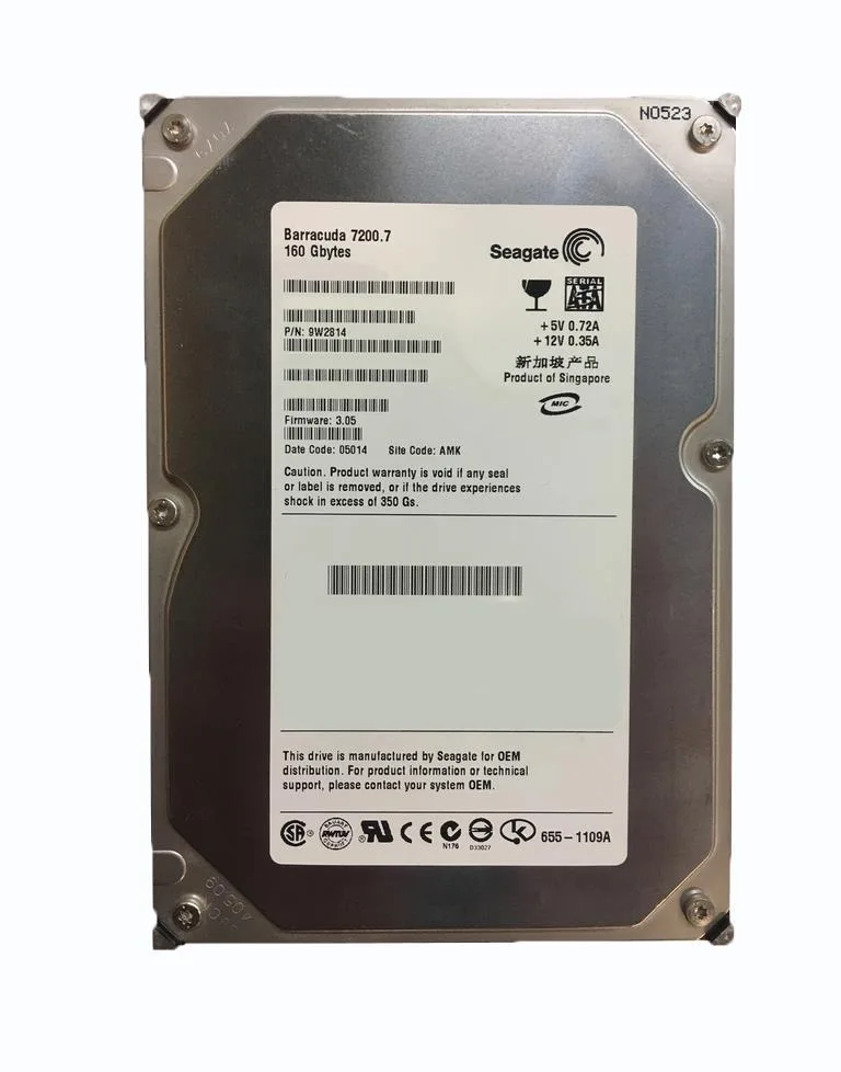 9W2814-170 - Seagate BarraCuda 7200.7 160GB 7200RPM SATA 1.5Gb/s 8MB Cache (CE) 3.5-inch Hard Drive