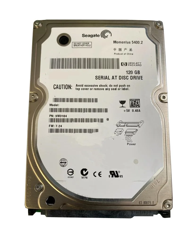 9W3184-020 - Seagate 120GB 5400RPM SATA 1.5Gb/s 8MB Cache 2.5-inch Hard Drive