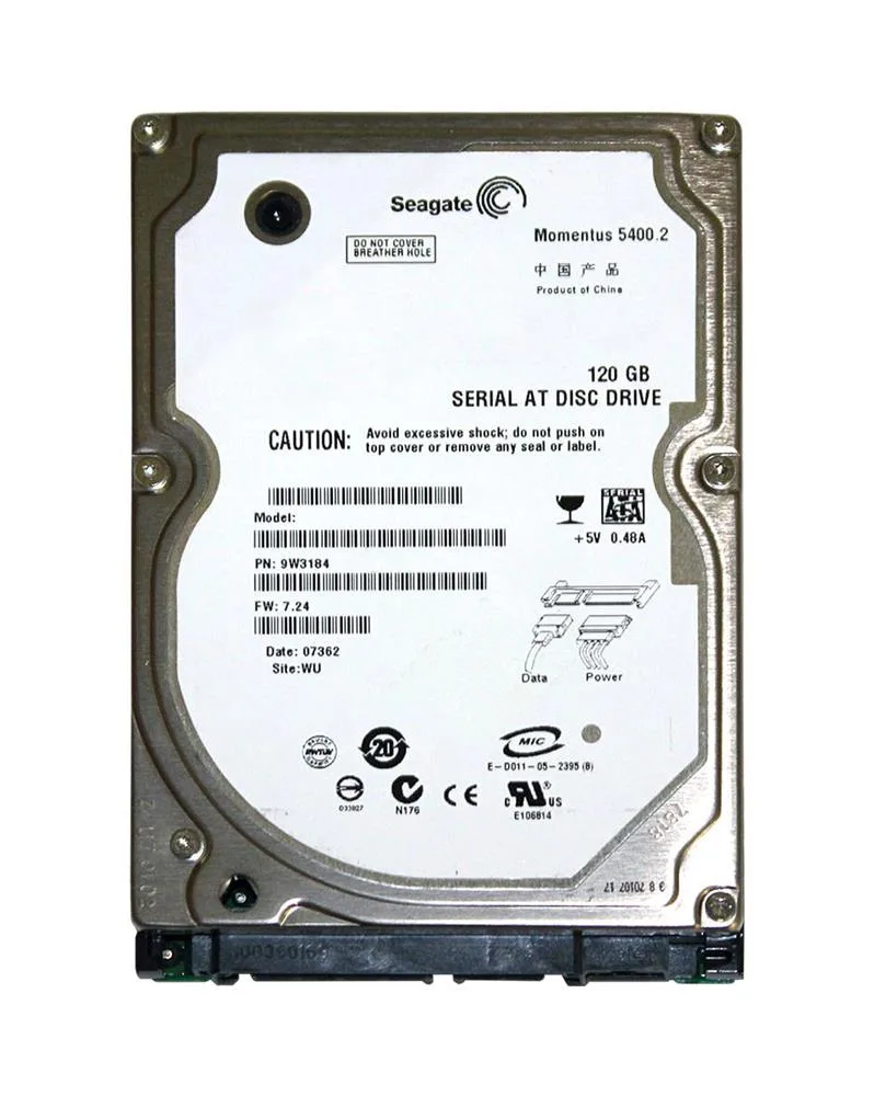 9W3184-023 - Seagate Momentus 5400.2 120GB 5400RPM SATA 1.5Gb/s 8MB Cache 2.5-inch Hard Drive