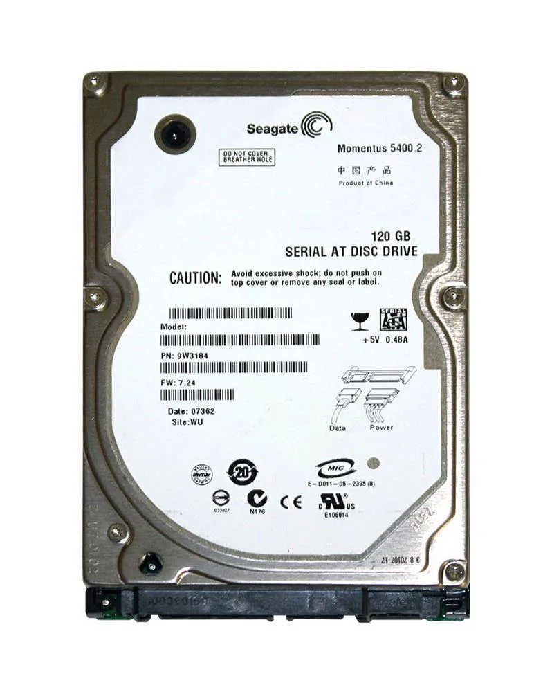 9W3184-189 - Seagate 120GB 5400RPM SATA 1.5Gb/s 8MB Cache 2.5-inch Hard Drive