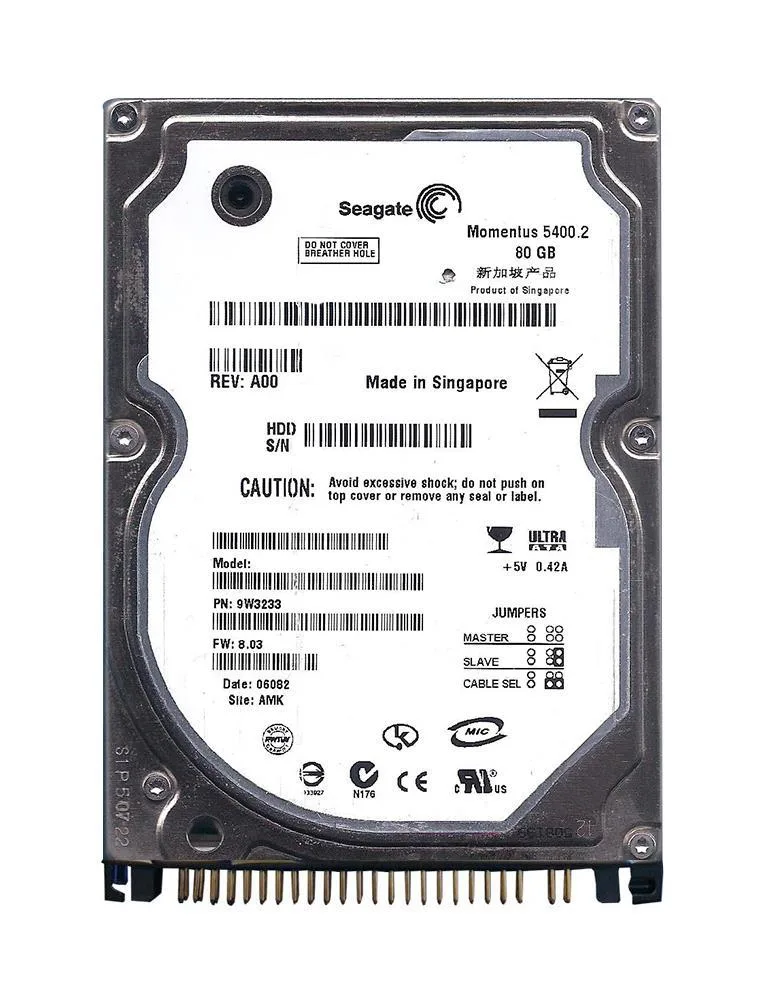 9W3233-700 - Seagate Momentus 5400.2 80GB 5400RPM IDE Ultra ATA/100 (ATA-6) (CE) 2.5-inch Hard Drive