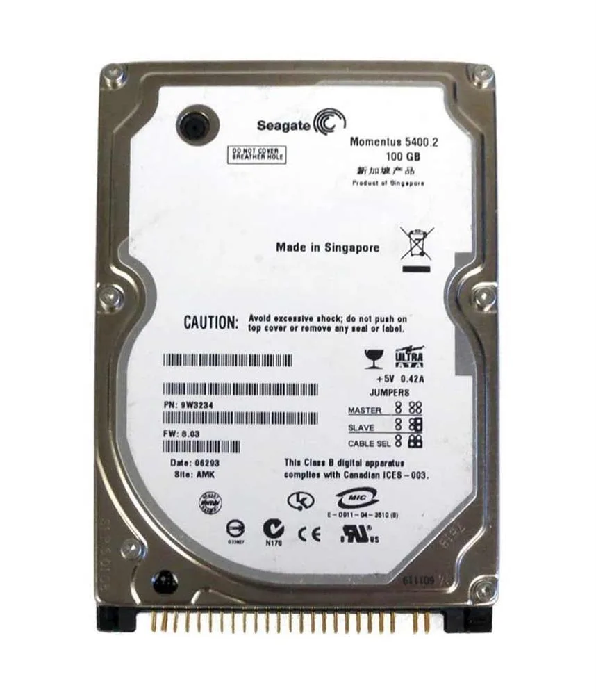 9W3234-030 - Seagate Momentus 5400.2 100GB 5400RPM IDE Ultra ATA/100 (ATA-6) 8MB Cache 2.5-inch Hard Drive