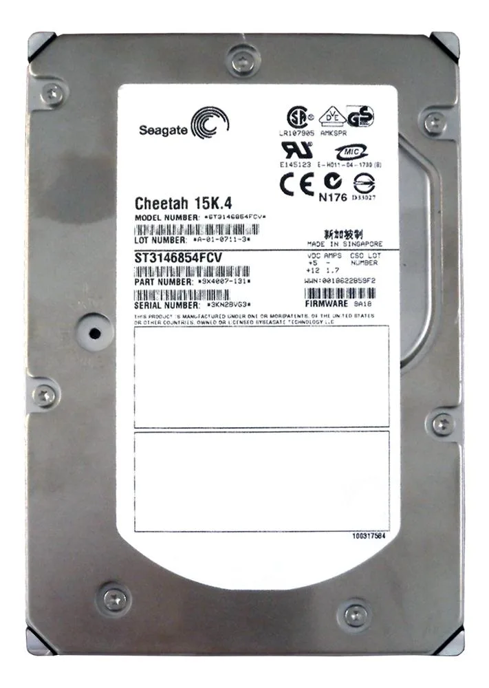 9X4007-131 - Seagate Cheetah 15K.4 146GB 15000RPM Fibre Channel 2Gb/s 8MB Cache (CE) 3.5-inch Hard Drive