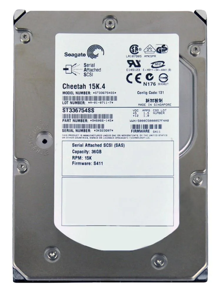 9X6066-145 - Seagate Cheetah 15K.4 36.7GB 15000RPM SAS 3Gb/s 8MB Cache (CE) 3.5-inch Hard Drive