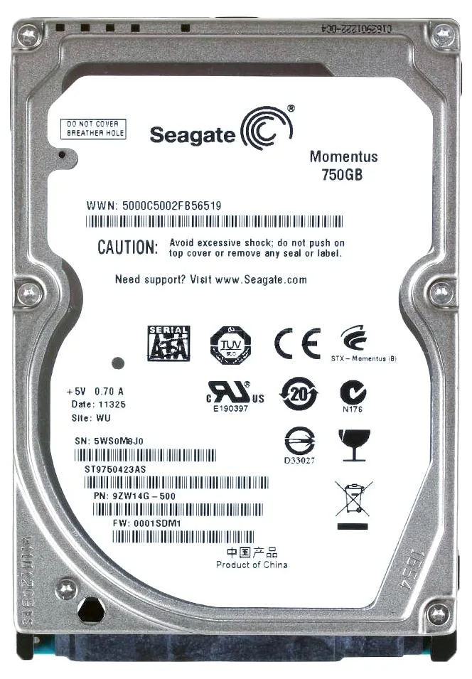 9ZW14G-500 - Seagate Momentus 750GB 5400RPM SATA 3Gb/s 16MB Cache (CE) 2.5-inch Hard Drive