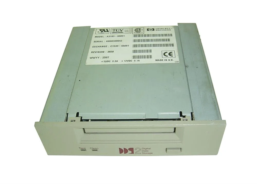A3183-60001 - HP 4GB (Native)/8GB (Compressed) DDS-2 SCSI Single Ended Internal Tape Drive