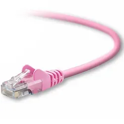 A3L791-03-PNK-S Belkin A3L791-03-PNK-S 3ft CAT5e UTP Snagless Patch Cable w/ RJ45M/RJ45M (Pink)