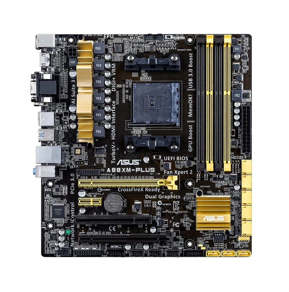 Asus A55BM-PLUS/CSM Desktop Motherboard AMD A55 Chipset Socket FM2+