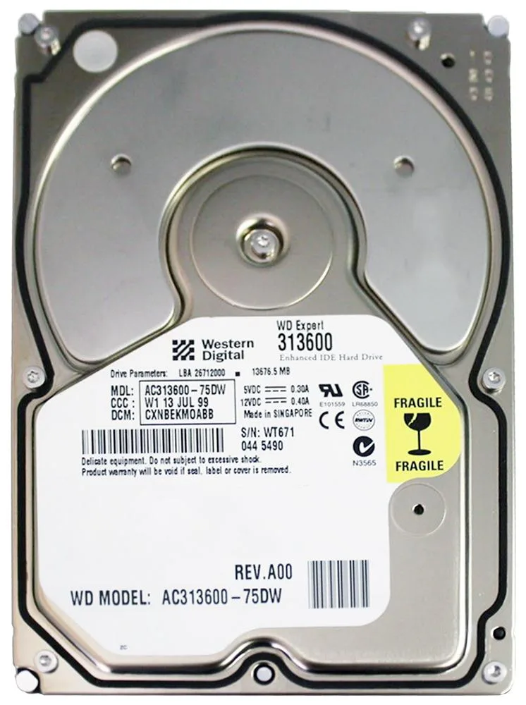 AC313600-75DW - Western Digital 313600 13GB 7200RPM ATA-66 2MB Cache 3.5-inch Hard Drive