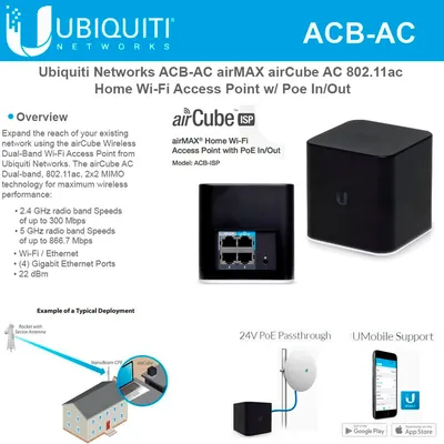 ACB-AC - Ubiquiti airCube airMAX AC Home 2.4/5Ghz 5dBi Wi-Fi Access Point